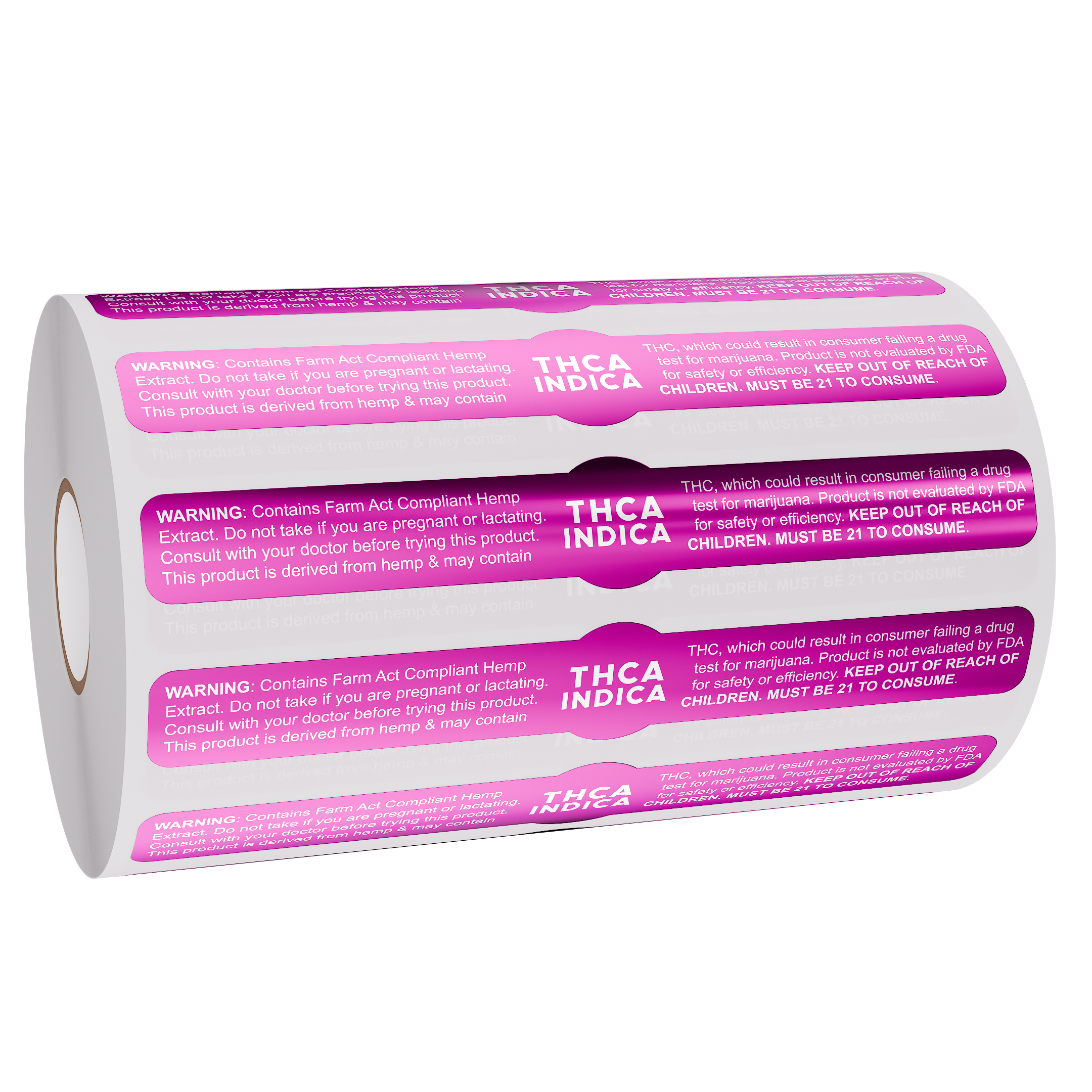 Purple Metallic THCA Tamper Evident Universal Marijuana Strain Labels - Indica (1,000 qty.)