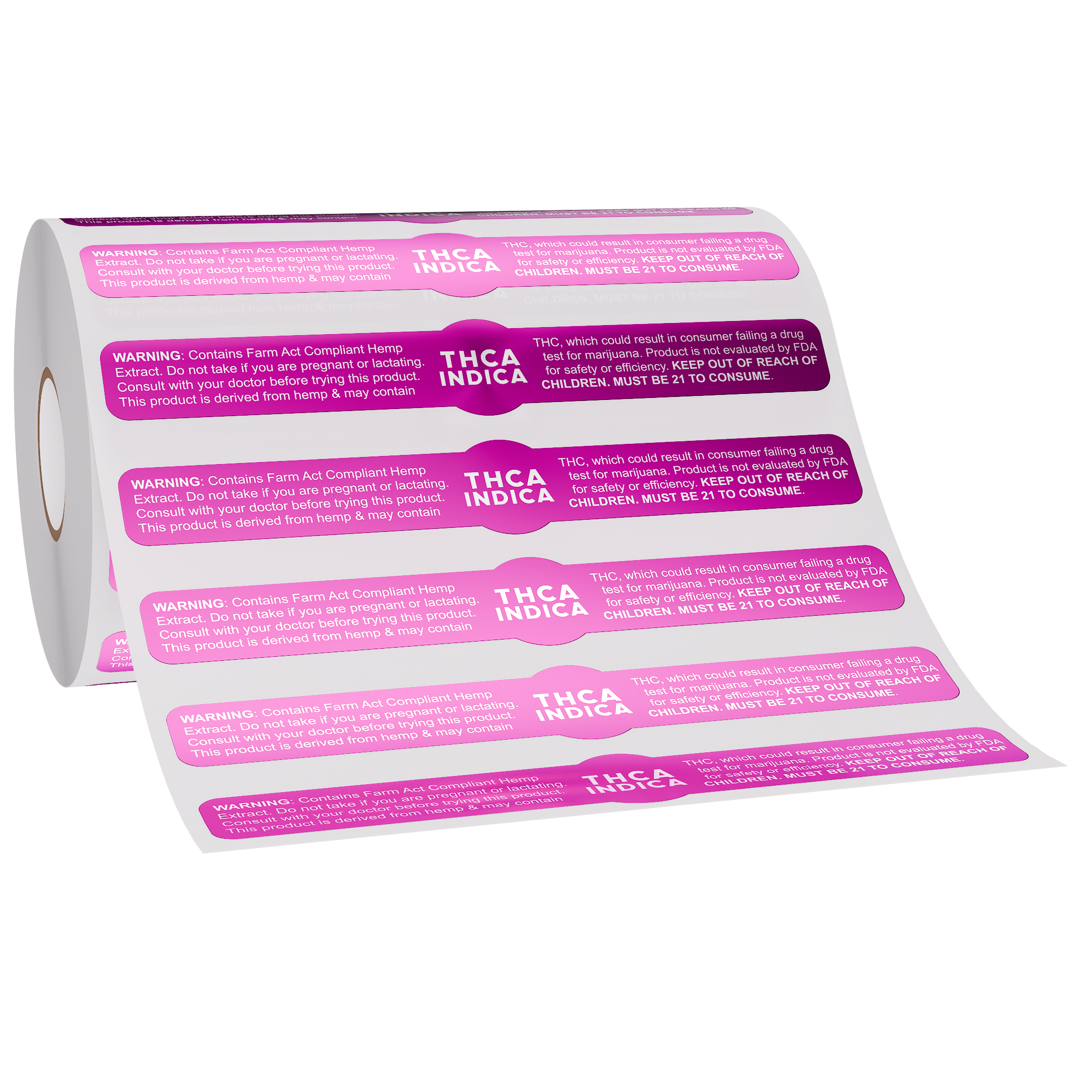 Purple Metallic THCA Tamper Evident Universal Marijuana Strain Labels - Indica (1,000 qty.)