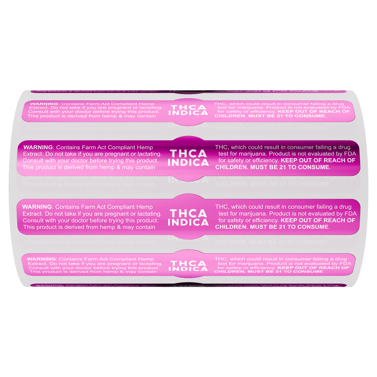 Thca Labels Purple Metallic THCA Tamper Evident Universal Marijuana Strain Labels