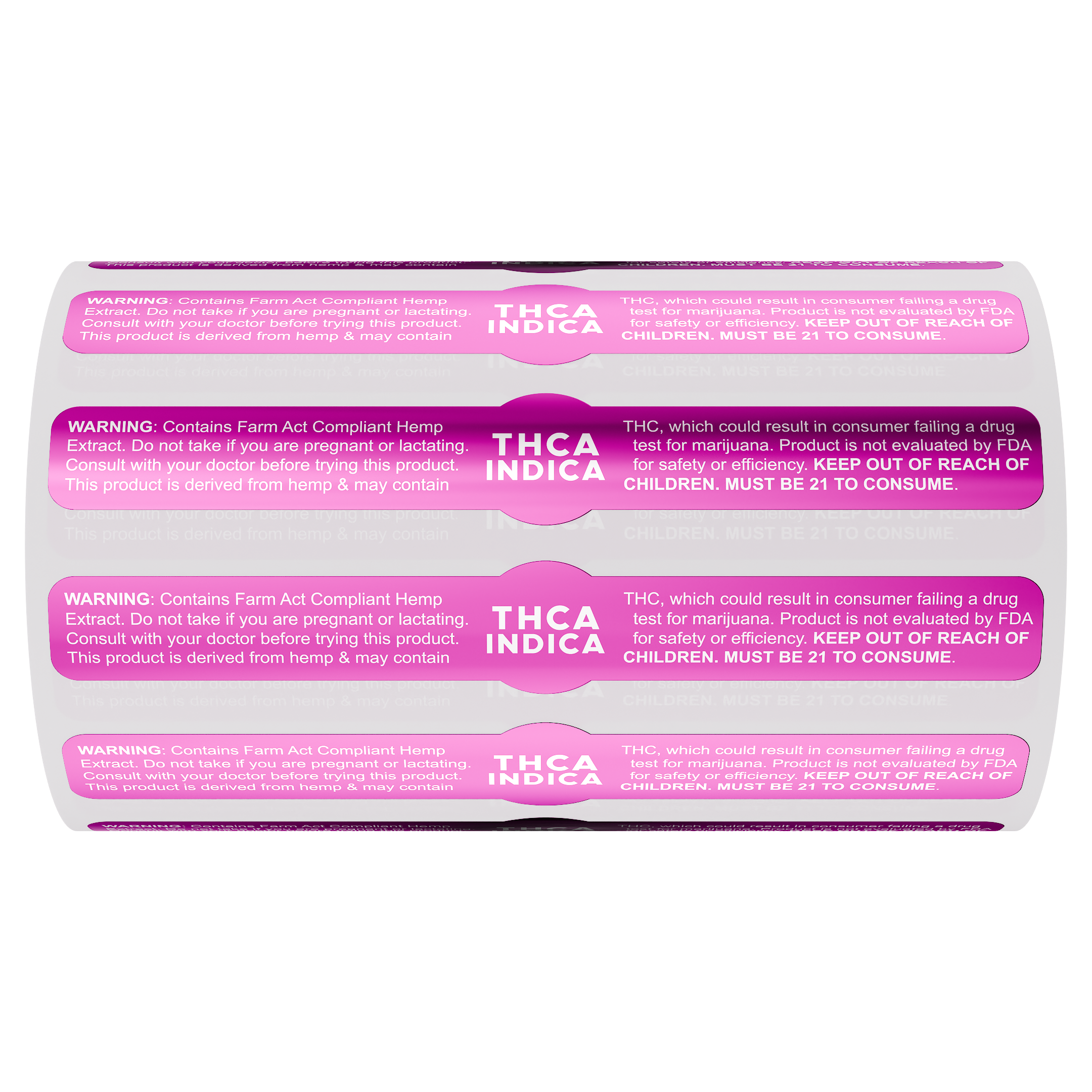 Purple Metallic THCA Tamper Evident Universal Marijuana Strain Labels - Indica (1,000 qty.)