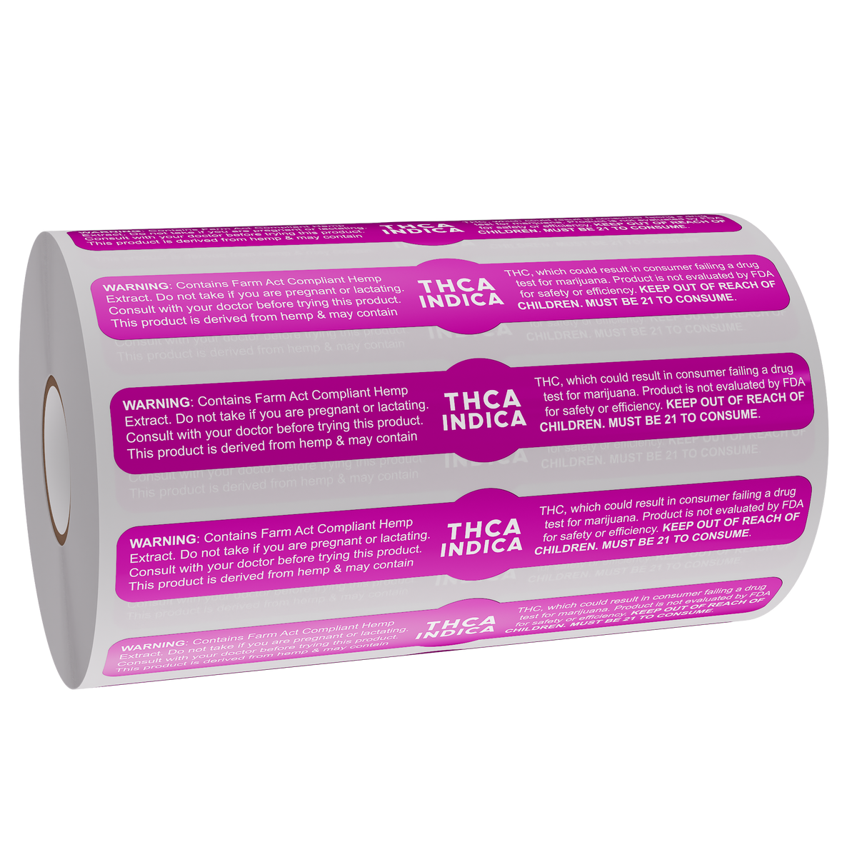 Purple Gloss THCA Tamper Evident Universal Marijuana Strain Labels - Indica (1,000 qty.)
