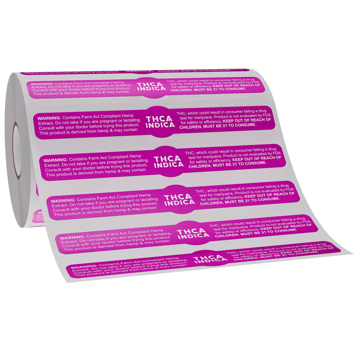 Purple Gloss THCA Tamper Evident Universal Marijuana Strain Labels - Indica (1,000 qty.)