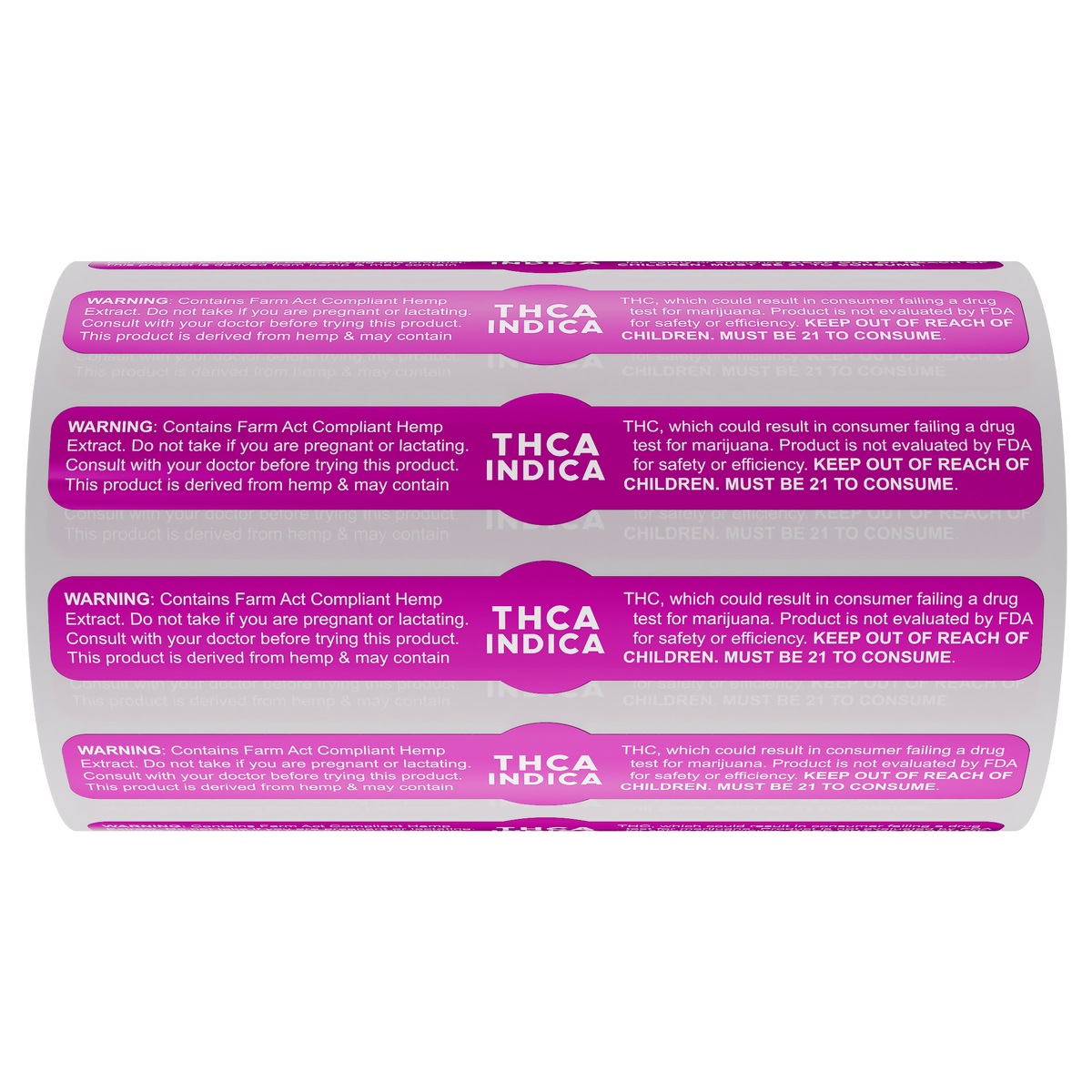 Purple Gloss THCA Tamper Evident Universal Marijuana Strain Labels - Indica (1,000 qty.)