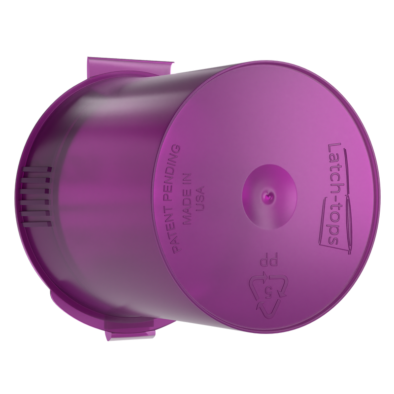Purple 6 dram latch top pop top child resistant container bottle vial 8 4 dr wholesale packaging smell proof supplies dragon chewer template die diagram size bulk 1 gram 1g CR squeeze top airtight highlock HL nearby near me vial bottle sizes cap empty amazon small