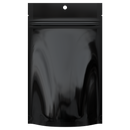 Gloss Black Vista Clear Dragon Chewer 7 g gram 1/4 quarter ounce smell proof mylar bags by HIGHLOCK. Best thick wholesale bulk dispensary custom child resistant packaging 420 barrier bags tamper evident resealable large food storage heat sealable 4 x 6 50 pack hang hole