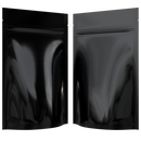 Gloss Black Opaque Dragon Chewer 7 g gram 1/4 ounce smell proof mylar bags by HIGHLOCK. Best thick wholesale bulk dispensary custom child resistant packaging 420 barrier bags tamper evident resealable large food storage 4x6 pouch gusset 50 pack