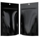 Gloss Black Opaque Dragon Chewer 7 g gram 1/4 ounce smell proof mylar bags by HIGHLOCK. Best thick wholesale bulk dispensary custom child resistant packaging 420 barrier bags tamper evident resealable large food storage 4x6 pouch gusset 50 pack hang hole