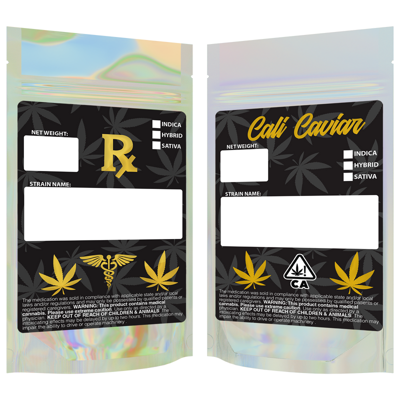 gloss holographic clear vista translucent transparent Dragon Chewer 7g gram 1/4 ounce smell proof mylar bags by HIGHLOCK. Custom labels stickers designer rx 100 pack. Best thick wholesale bulk dispensary custom child resistant packaging 420 barrier bags tamper evident resealable large food storage 4x6 cali caviar
