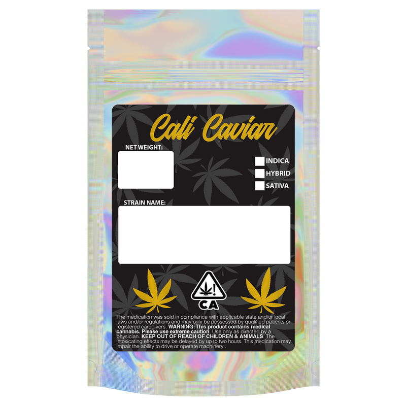 gloss holographic clear vista translucent transparent Dragon Chewer 7g gram 1/4 ounce smell proof mylar bags by HIGHLOCK. Custom labels stickers designer rx 100 pack. Best thick wholesale bulk dispensary custom child resistant packaging 420 barrier bags tamper evident resealable large food storage baggies 4x6 cali caviar