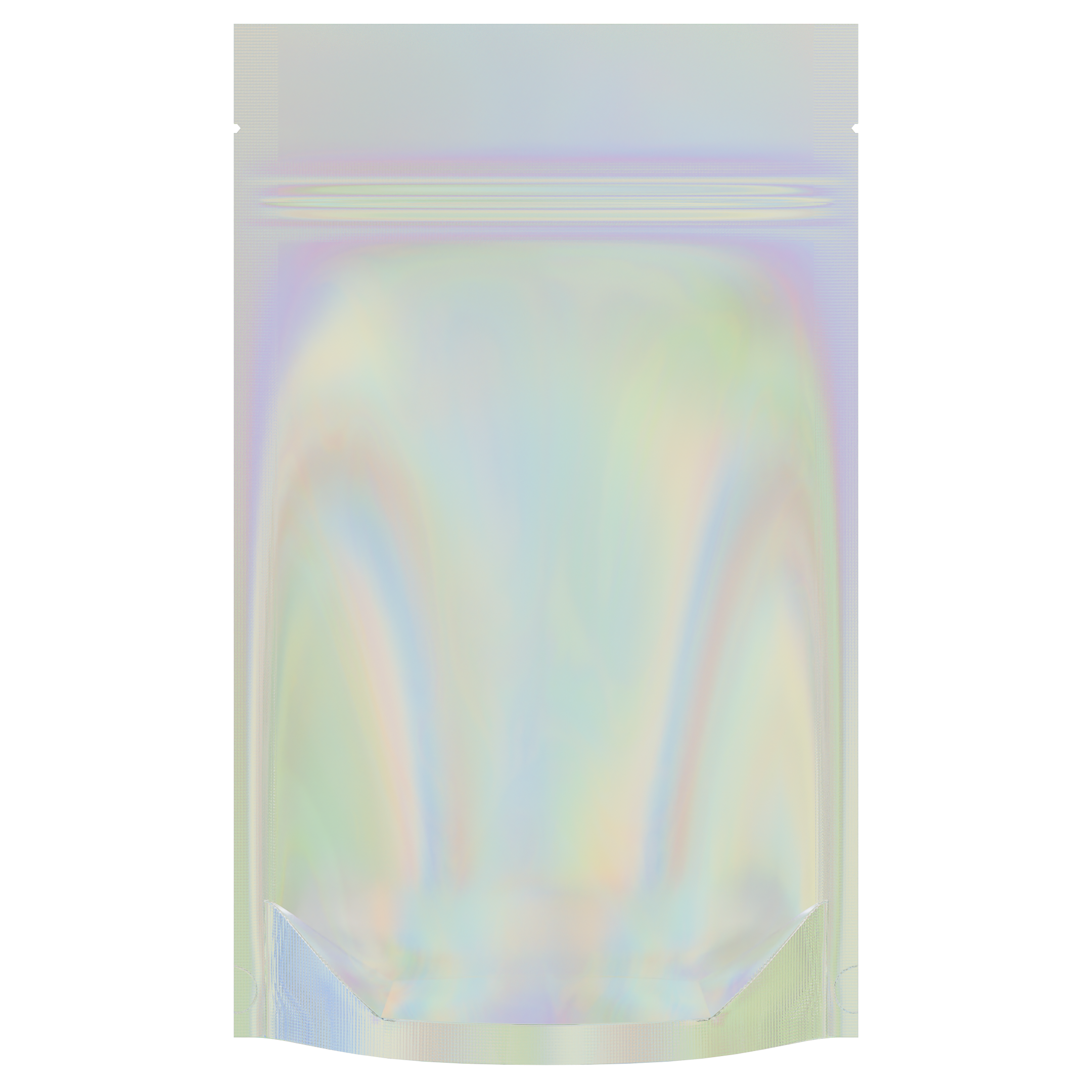 Gloss Holographic Vista Clear Dragon Chewer 7 g gram .25 ounce smell proof mylar bags by HIGHLOCK. Best thick wholesale bulk dispensary custom child resistant packaging 420 barrier bags tamper evident resealable large food storage heat sealable tear notches 4 x 6