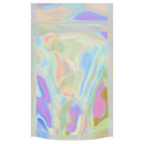 gloss holographic clear vista translucent transparent Dragon Chewer 7g half .25 ounce smell proof mylar bags by HIGHLOCK. Custom labels stickers designer rx 100 pack template design brand logo. Best thick wholesale bulk dispensary custom child resistant packaging 420 barrier bags tamper evident resealable large food storage heat sealable tear notches 4x6 cali caviar