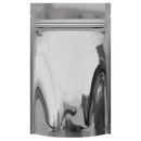 Gloss Silver Vista Clear Dragon Chewer 7 g gram 1/4 quarter ounce smell proof mylar bags by HIGHLOCK. Best thick wholesale bulk dispensary custom child resistant packaging 420 barrier bags tamper evident resealable large food storage heat sealable 4 x 6 50 pack