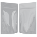 Gloss White Opaque Dragon Chewer 7 g gram 1/4 ounce smell proof mylar bags by HIGHLOCK. Best thick wholesale bulk dispensary custom child resistant packaging 420 barrier bags tamper evident resealable large food storage 4x6 pouch gusset 50 pack