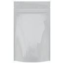 Gloss White Opaque Dragon Chewer 7 g gram 1/4 ounce smell proof mylar bags by HIGHLOCK. Best thick wholesale bulk dispensary custom child resistant packaging 420 barrier bags tamper evident resealable large food storage baggies 4 x 6 50 pack