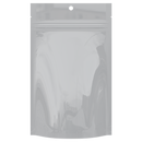 Gloss White Opaque Dragon Chewer 7 g gram 1/4 ounce smell proof mylar bags by HIGHLOCK. Best thick wholesale bulk dispensary custom child resistant packaging 420 barrier bags tamper evident resealable large food storage baggies 4 x 6 50 pack hang hole