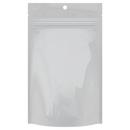 Gloss White Opaque Dragon Chewer 7 g gram 1/4 quarter ounce smell proof mylar bags by HIGHLOCK. Best thick wholesale bulk dispensary custom child resistant packaging 420 barrier bags tamper evident resealable large food storage heat sealable 4 x 6 50 pack hang hole