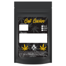 matte black opaque Dragon Chewer 7g gram 1/4 ounce smell proof mylar bags by HIGHLOCK. Custom labels stickers designer rx 100 pack. Best thick wholesale bulk dispensary custom child resistant packaging 420 barrier bags tamper evident resealable large food storage baggies 4x6 cali caviar