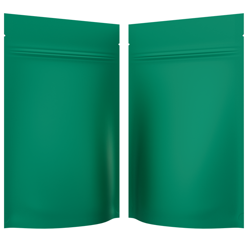 Matte Mint Green Opaque Dragon Chewer 7 g gram 1/4 ounce smell proof mylar bags by HIGHLOCK. Best thick wholesale bulk dispensary custom child resistant packaging 420 barrier bags tamper evident resealable large food storage near me nearby 4 x 6
