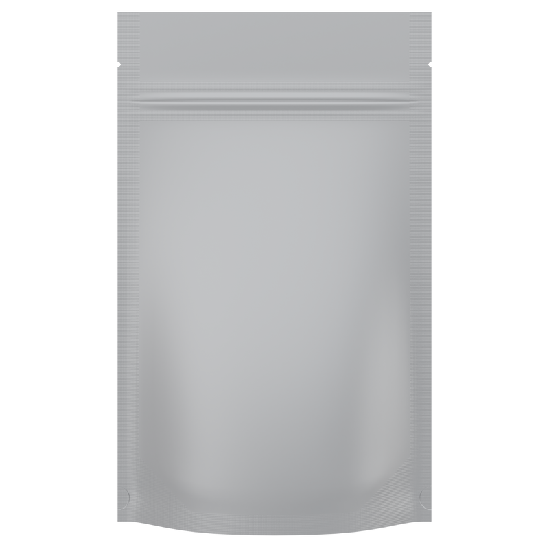 Matte White Opaque Dragon Chewer 7 g gram 1/4 quarter ounce smell proof mylar bags by HIGHLOCK. Best thick wholesale bulk dispensary custom child resistant packaging 420 barrier bags tamper evident resealable large food storage heat sealable 4 x 6
