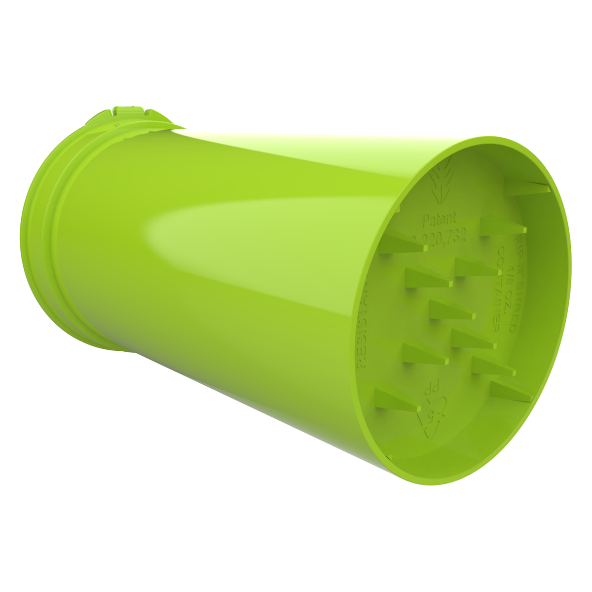 Lime Green Child Resistant Rip N Shred Pop Top + Grinder