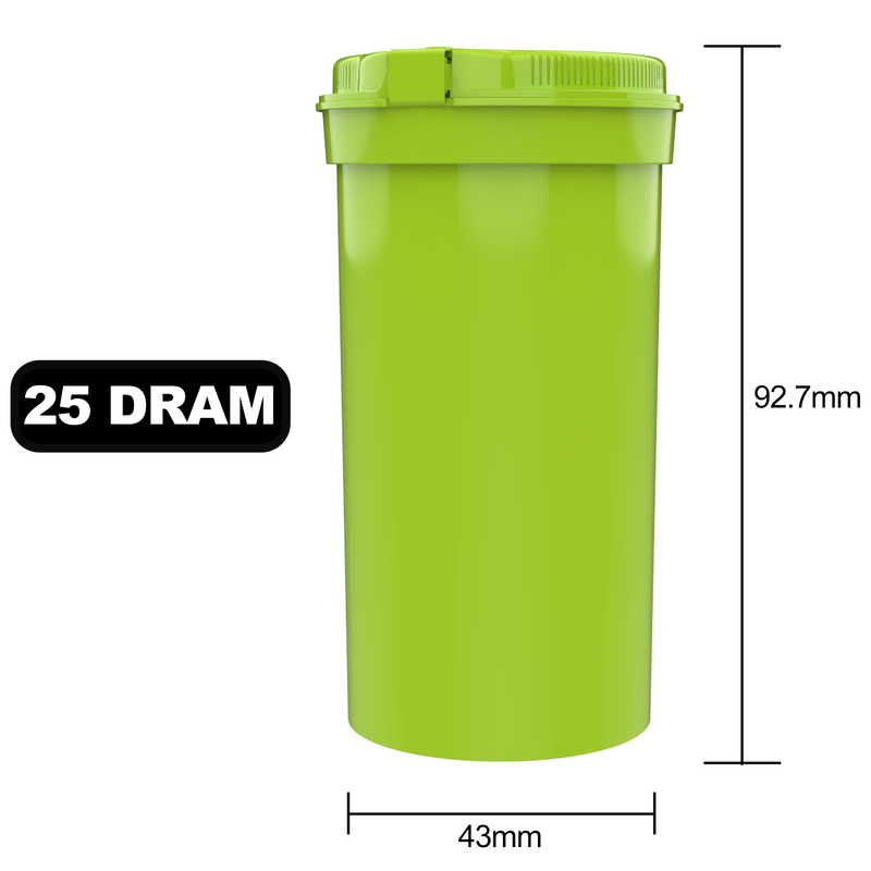 Lime Green Child Resistant Rip N Shred Pop Top + Grinder (225 qty.)