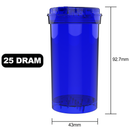 Translucent Blue Child Resistant Rip N Shred Pop Top + Grinder (225 qty.) - Dragon Chewer