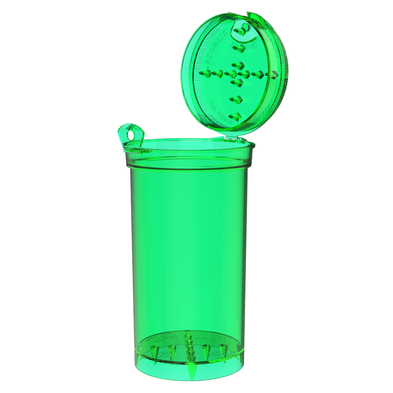 Translucent Green Child Resistant Rip N Shred Pop Top + Grinder (225 qty.)