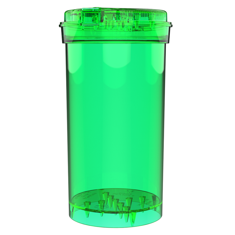 Translucent Green Child Resistant Rip N Shred Pop Top + Grinder (225 qty.)