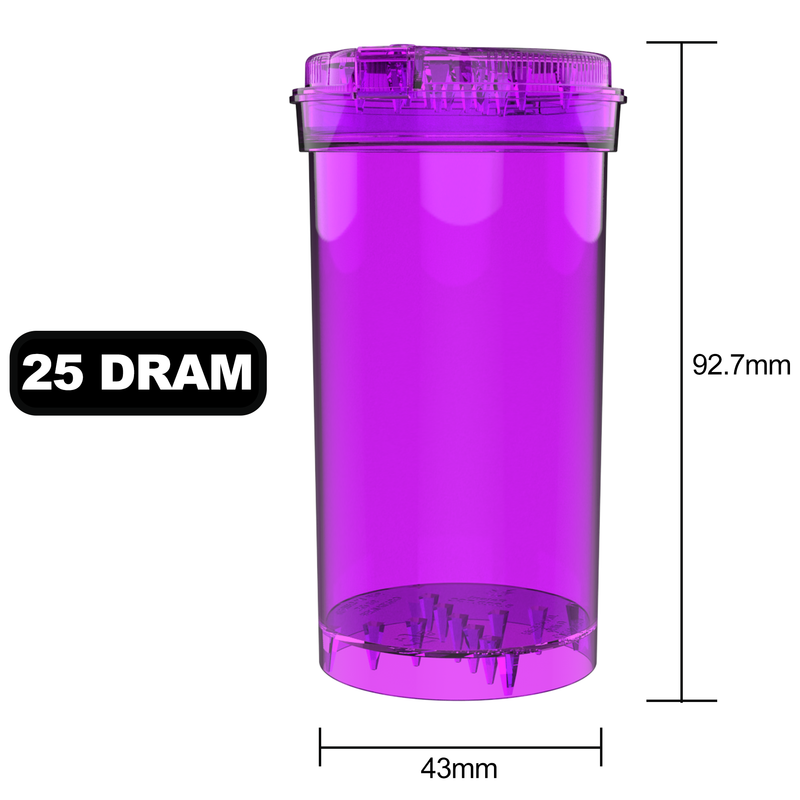 Translucent Purple Child Resistant Rip N Shred Pop Top + Grinder (225 qty.)