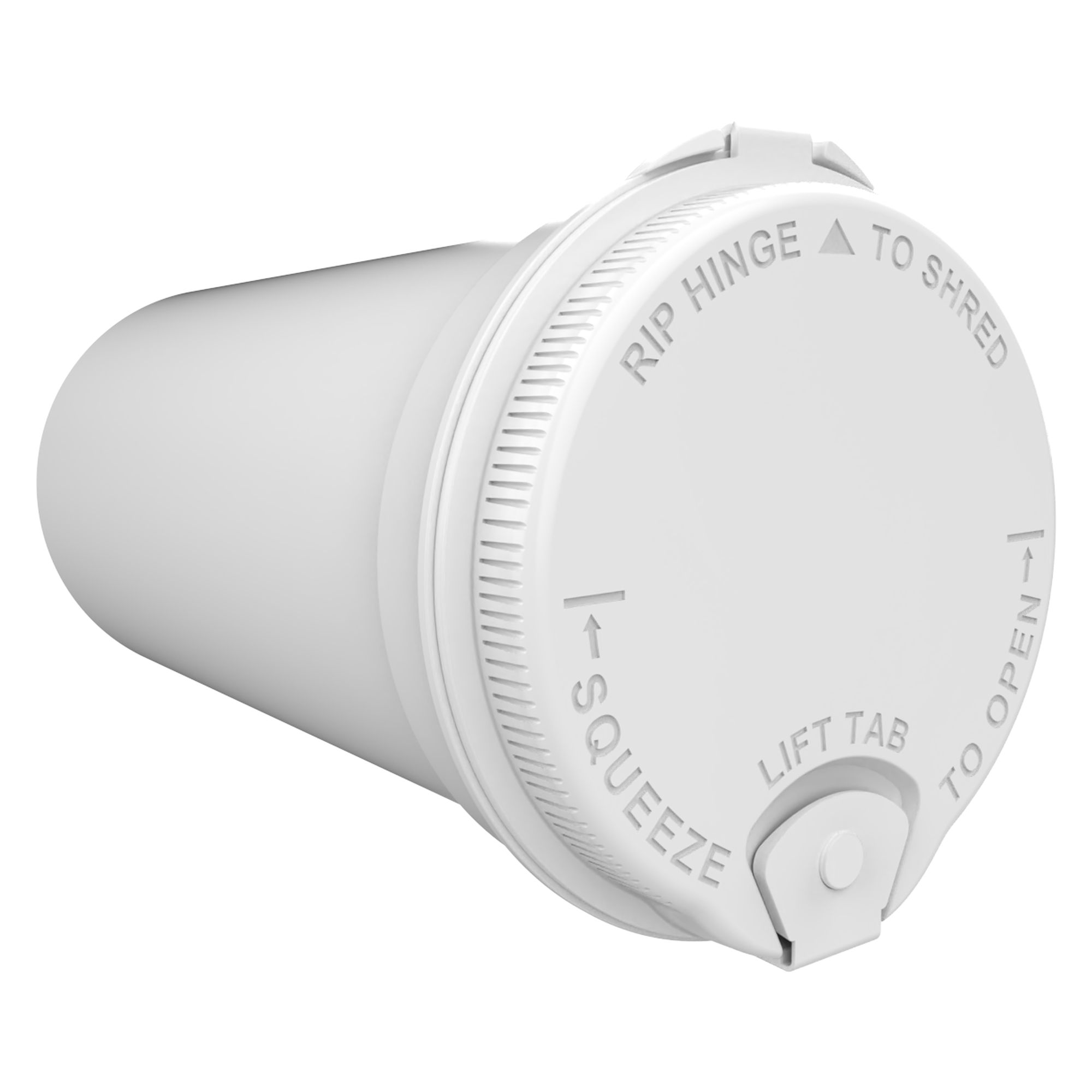 White Child Resistant Rip N Shred Pop Top + Grinder (225 qty.) - Dragon Chewer