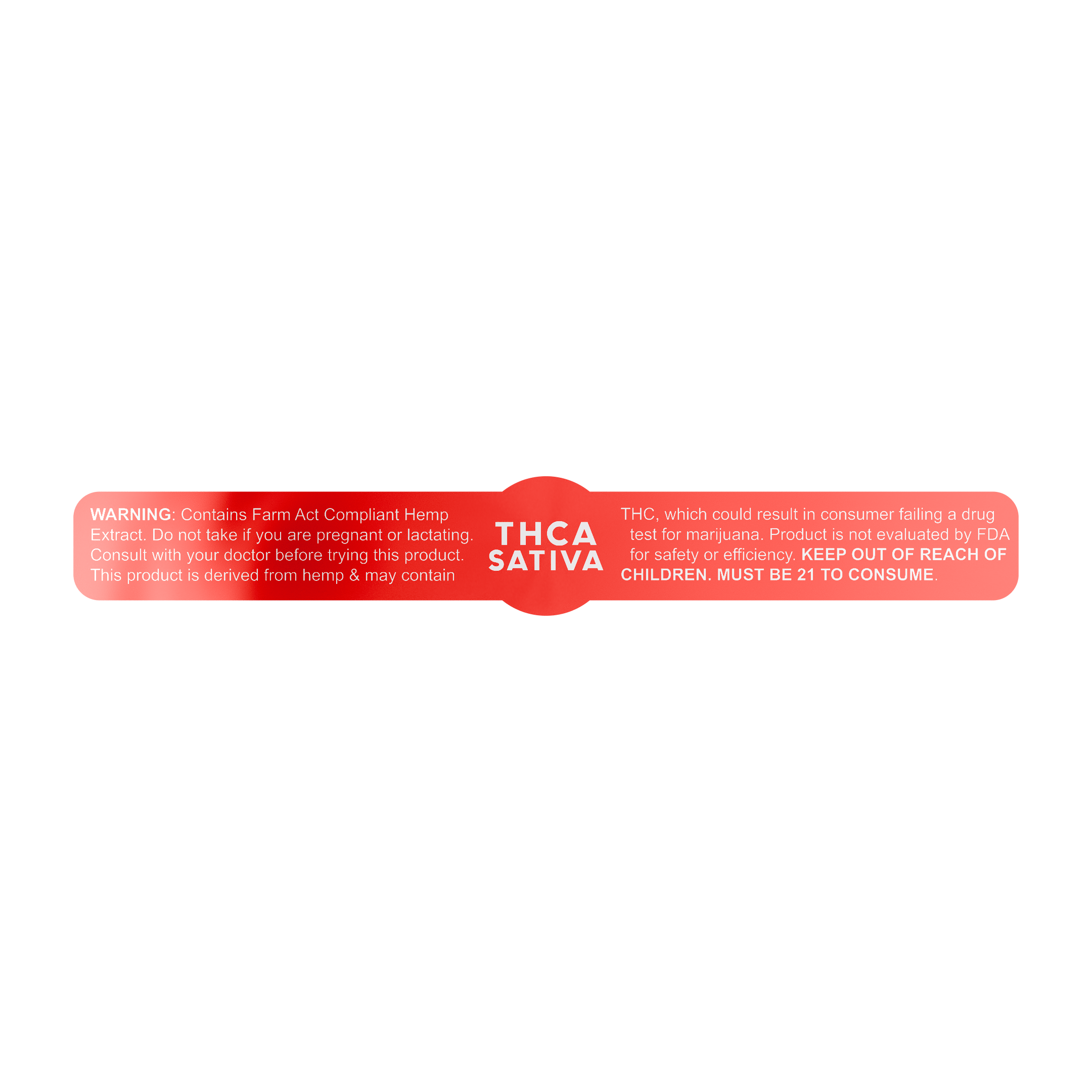 Red Metallic THCA Tamper Evident Universal Marijuana Strain Labels - Sativa (1,000 qty.)