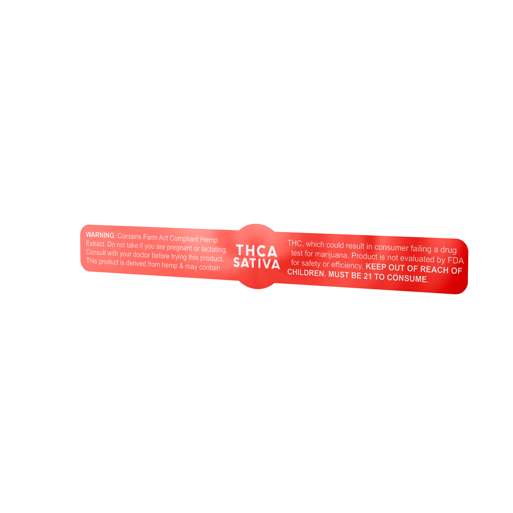 Red Metallic THCA Tamper Evident Universal Marijuana Strain Labels - Sativa (1,000 qty.)