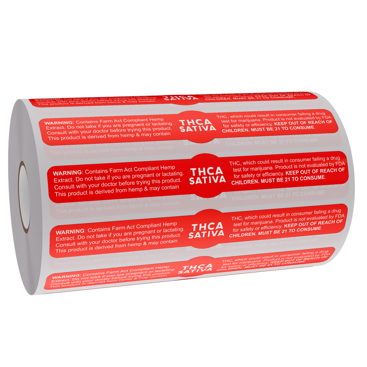Red Gloss THCA Tamper Evident Universal Marijuana Strain Labels - Sativa (1,000 qty.)