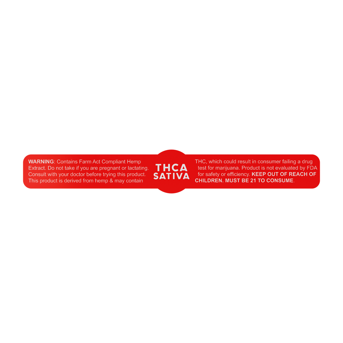 Red Gloss THCA Tamper Evident Universal Marijuana Strain Labels - Sativa (1,000 qty.)