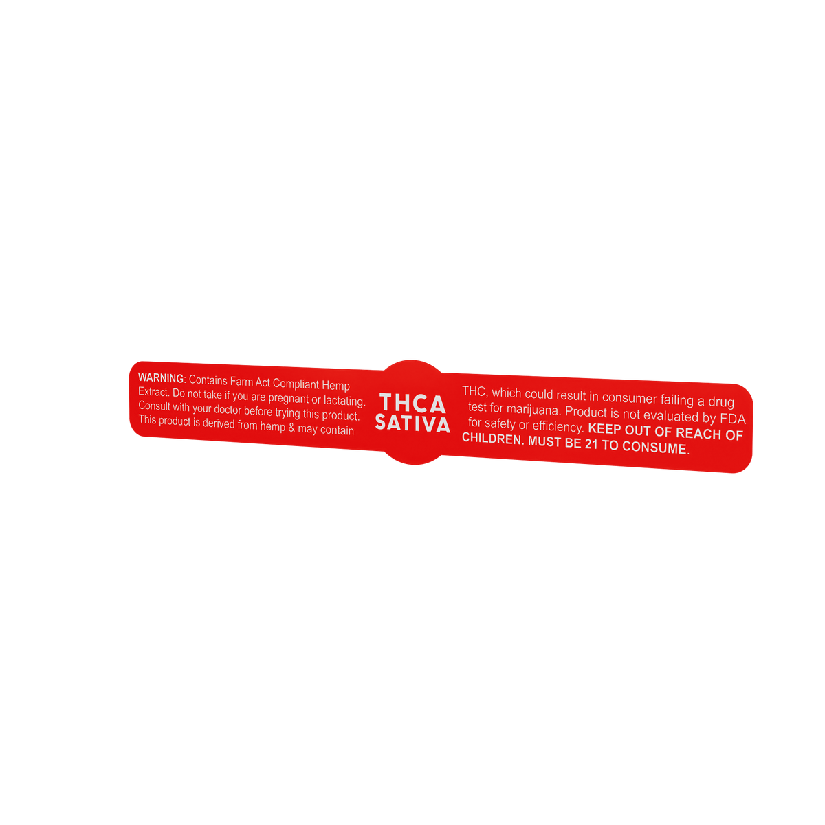 Red Gloss THCA Tamper Evident Universal Marijuana Strain Labels - Sativa (1,000 qty.)
