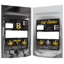 1 Ounce Gloss Silver & Clear Designer Custom Mylar Bags + Labels (100 qty.) - Dragon Chewer