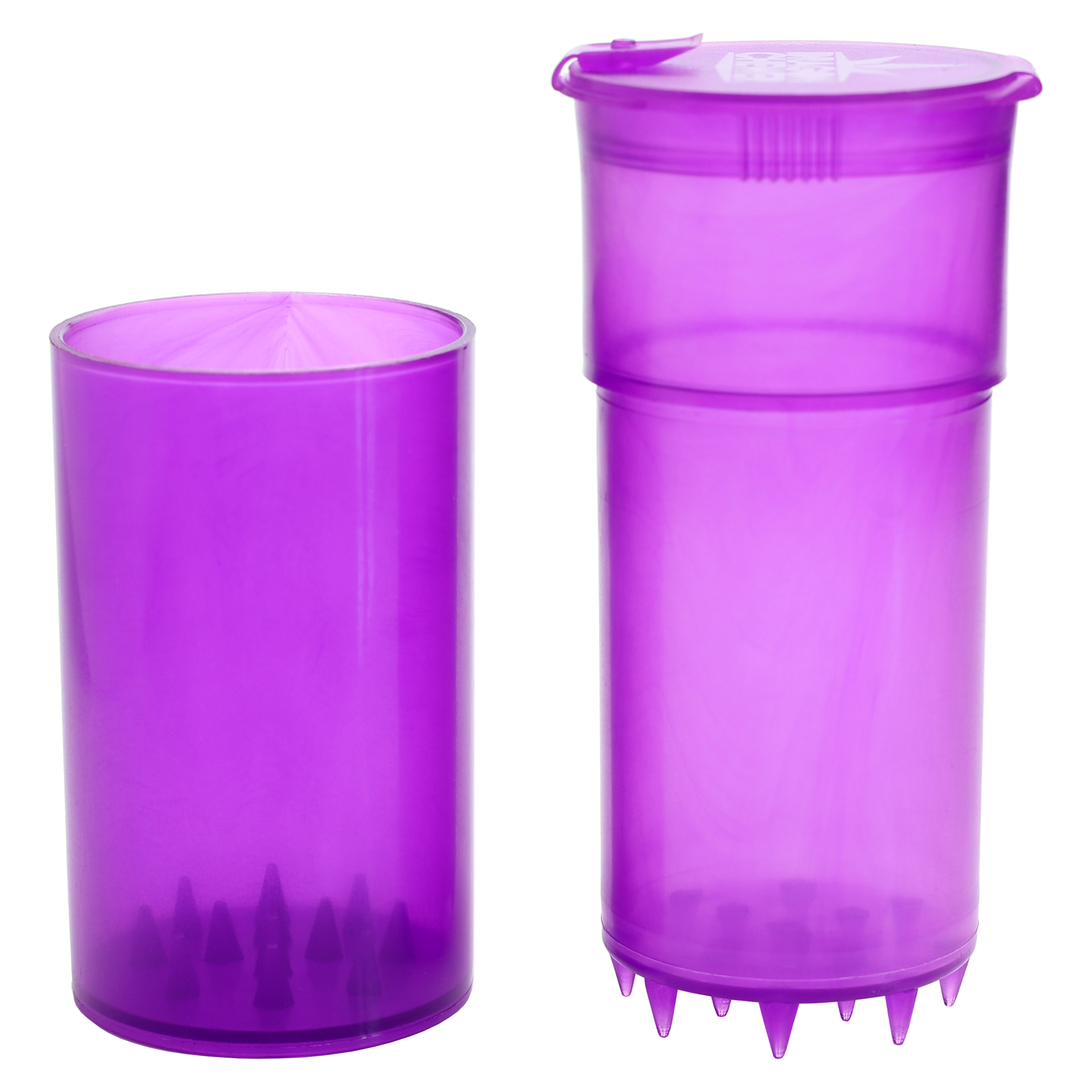 Translucent Purple ShredTainer - Premium Grinder w/Storage Container (20 qty.) Display Box - Dragon Chewer