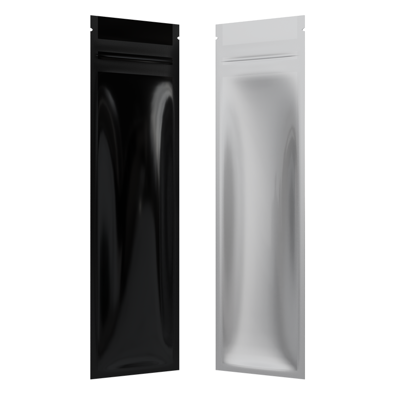 Gloss Black Vista Clear Translucent Transparent Dragon syringe king size pre roll top zipper smell proof mylar bags by HIGHLOCK. Best thick wholesale bulk dispensary custom child resistant packaging 420 barrier bags tamper evident resealable large food storage near me nearby 2.5x9