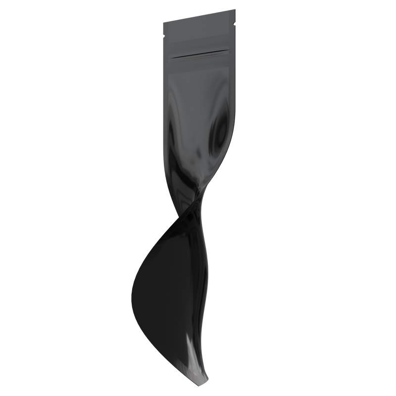 Gloss Black Opaque Dragon syringe king size pre roll top zipper smell proof mylar bags by HIGHLOCK. Best thick wholesale bulk dispensary custom child resistant packaging 420 barrier bags tamper evident resealable large food storage near me nearby 2.5x9 100 pack