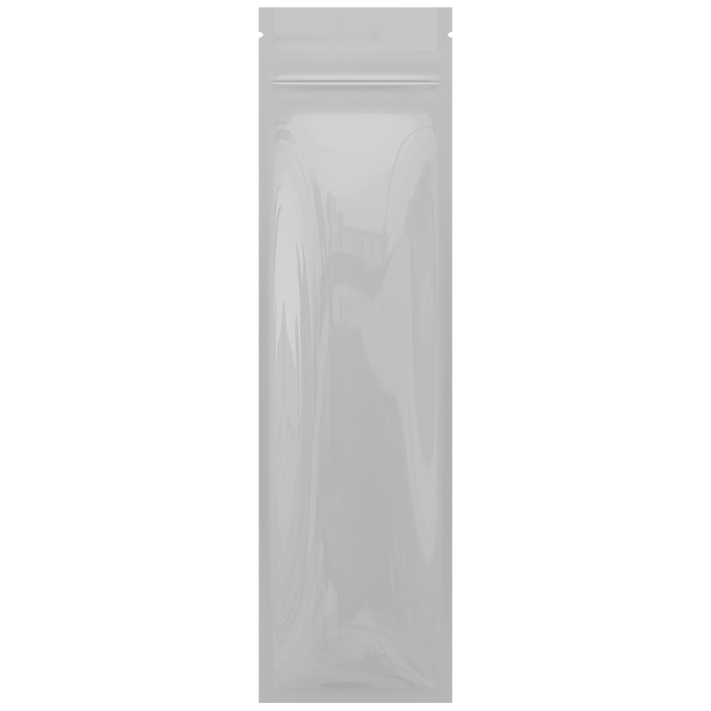 Gloss White Opaque Dragon Chewer syringe king size pre roll top zipper smell proof mylar bags by HIGHLOCK. Best thick wholesale bulk dispensary custom child resistant packaging 420 barrier bags tamper evident resealable large food storage baggies 2.5 x 9