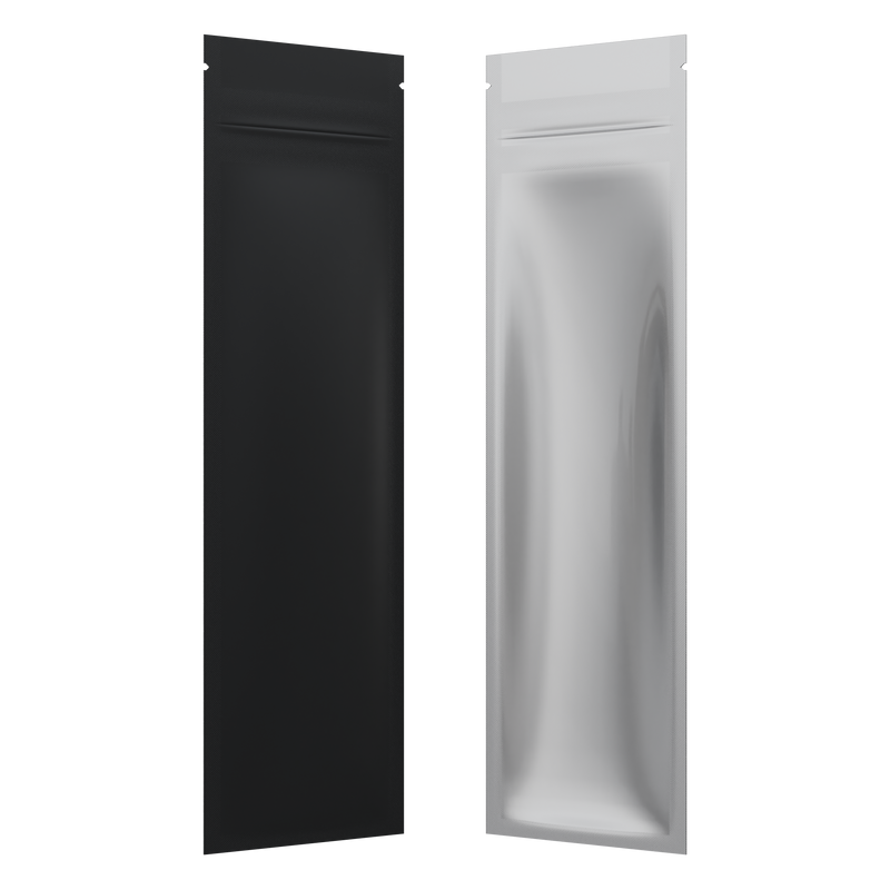 Matte Black Vista Clear Translucent Transparent Dragon syringe king size pre roll top zipper smell proof mylar bags by HIGHLOCK. Best thick wholesale bulk dispensary custom child resistant packaging 420 barrier bags tamper evident resealable large food storage near me nearby 2.5x9