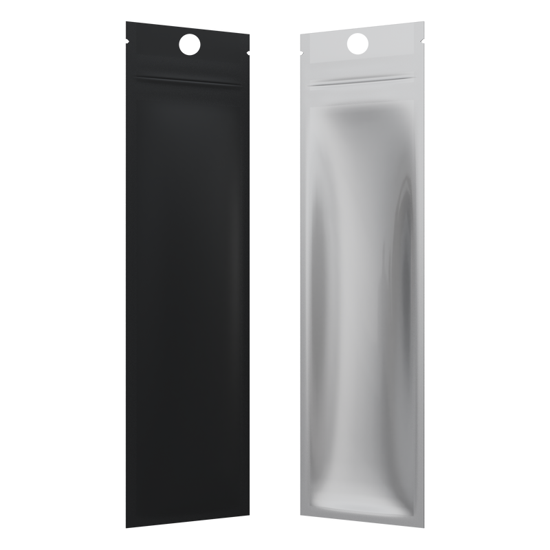 Matte Black Vista Clear Translucent Transparent Dragon syringe king size pre roll top zipper smell proof mylar bags by HIGHLOCK. Best thick wholesale bulk dispensary custom child resistant packaging 420 barrier bags tamper evident resealable large food storage near me nearby 2.5x9 hang hole