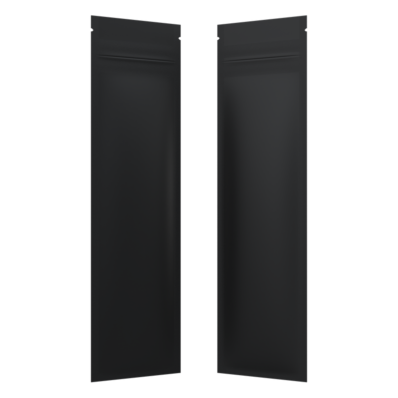 Matte Black Opaque Dragon syringe king size pre roll top zipper smell proof mylar bags by HIGHLOCK. Best thick wholesale bulk dispensary custom child resistant packaging 420 barrier bags tamper evident resealable large food storage near me nearby 2.5x9 100 pack