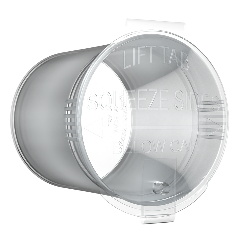 Translucent Clear 6 dram latch top pop top child resistant container bottle vial 8 4 dr wholesale packaging smell proof supplies dragon chewer template die diagram size bulk 1 gram 1g CR squeeze top airtight highlock HL nearby near me vial bottle sizes cap small