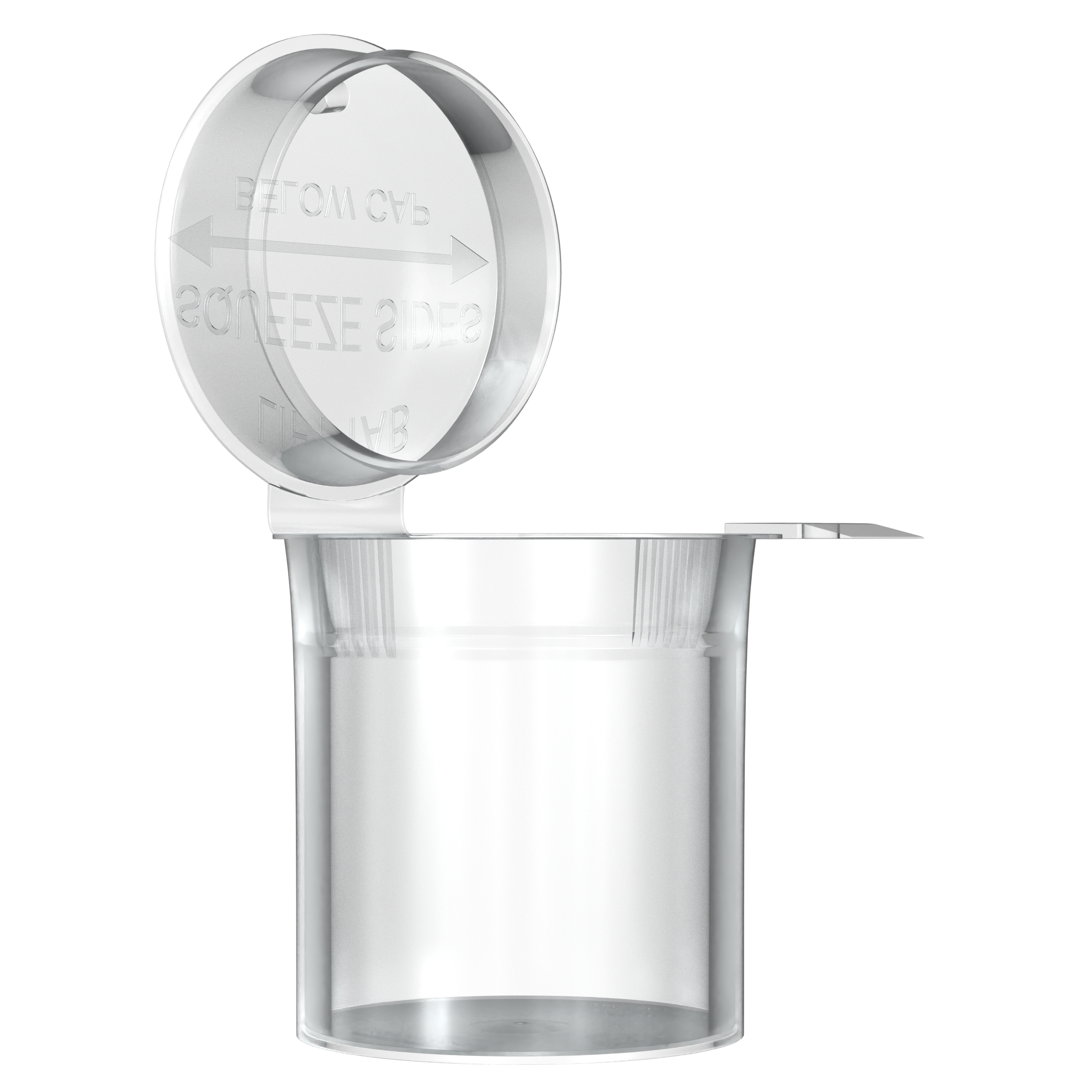 Translucent Clear 6 dram latch top pop top child resistant container bottle vial 8 4 dr wholesale packaging smell proof supplies dragon chewer template die diagram size bulk 1 gram 1g CR squeeze top airtight highlock HL vial bottle