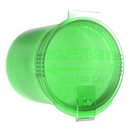 Translucent Green 6 dram latch top pop top child resistant container bottle vial 8 4 dr wholesale packaging smell proof supplies dragon chewer template die diagram size bulk 1 gram 1g CR squeeze top airtight highlock HL nearby near me vial bottle sizes cap small