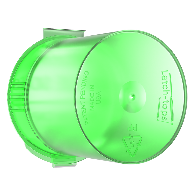 Translucent Green 6 dram latch top pop top child resistant container bottle vial 8 4 dr wholesale packaging smell proof supplies dragon chewer template die diagram size bulk 1 gram 1g CR squeeze top airtight highlock HL nearby near me vial bottle sizes cap empty amazon small