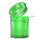 Translucent Green 6 dram latch top pop top child resistant container bottle vial 8 4 dr wholesale packaging smell proof supplies dragon chewer template die diagram size bulk 1 gram 1g CR squeeze top airtight highlock HL vial bottle