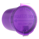 Translucent Purple 6 dram latch top pop top child resistant container bottle vial 8 4 dr wholesale packaging smell proof supplies dragon chewer template die diagram size bulk 1 gram 1g CR squeeze top airtight highlock HL nearby near me vial bottle sizes cap small