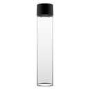 115mm Clear Glass Child Resistant Tubes - CR Smooth Black Cap - (430 qty.)